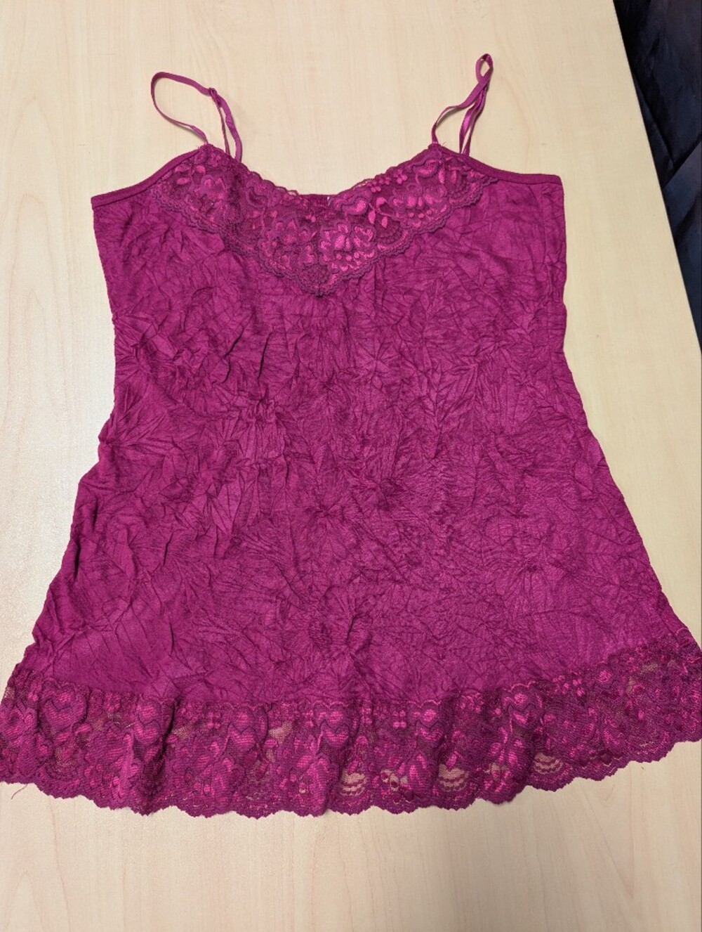 Maurice's Lace Trim Cami Tank Top - Berry Pink